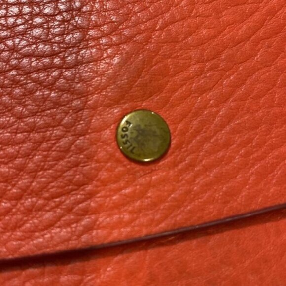 Fossil orange pebbled leather wallet - Picture 9 of 11